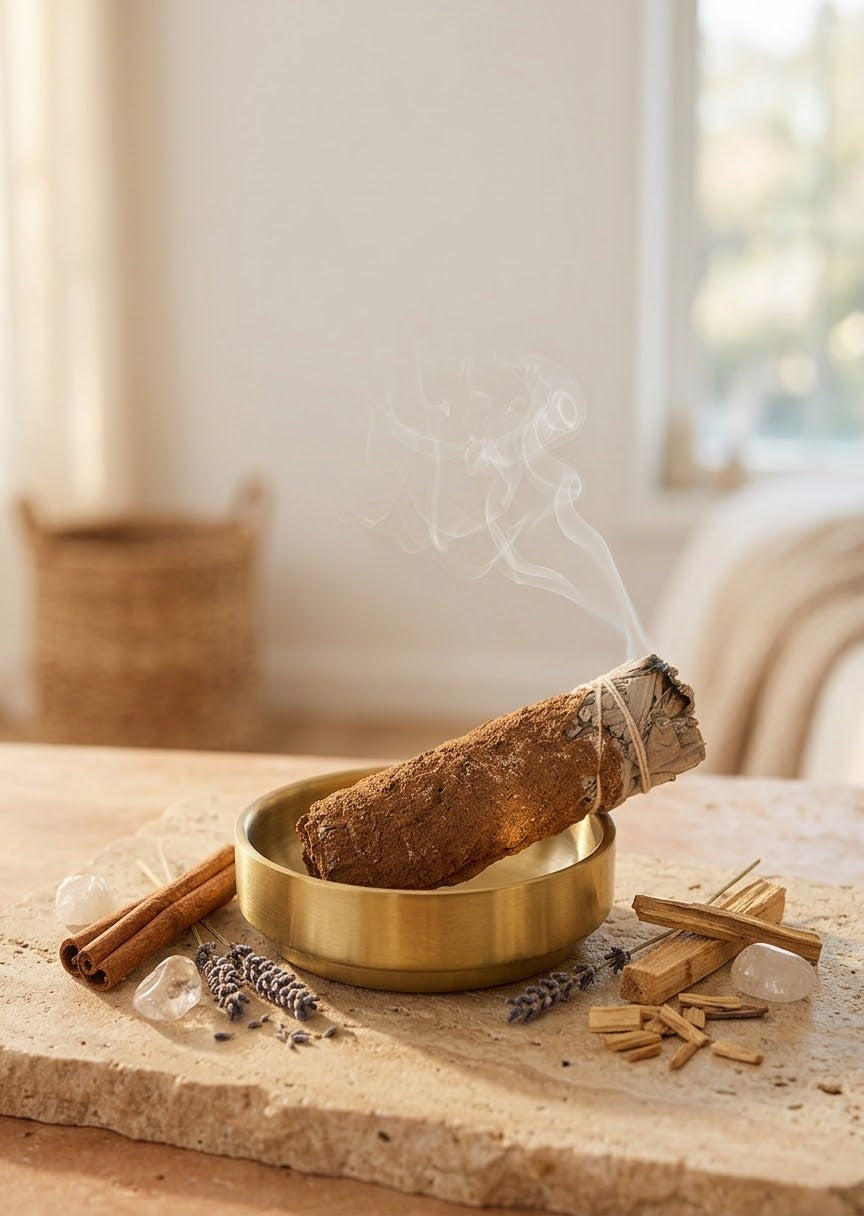 Sahumerio de Salvia Blanca con Canela | Limpieza Energética y Prosperidad